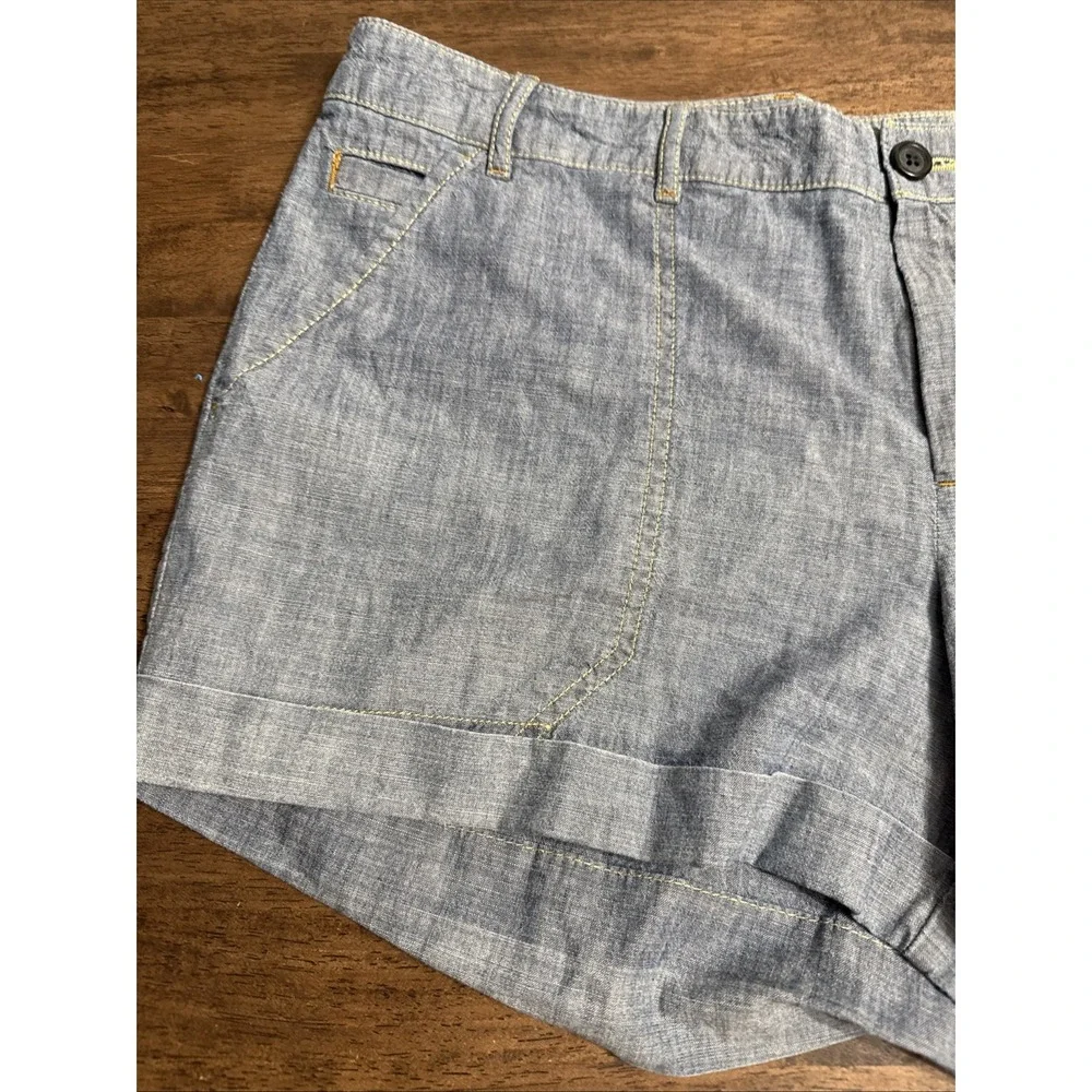 Gap Women's Cuffed Shorts in Chambray Cotton Sz 14 NWT NEW
